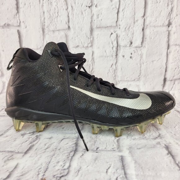 Nike Alpha Menace Pro Mens Mid Football Cleats Sz 14 Black Silver 880410-010 - Picture 1 of 12
